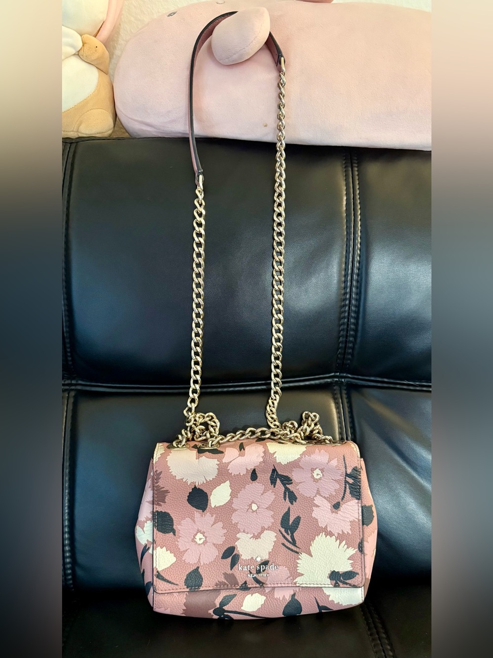 kate spade pink floral chain-strap crossbody